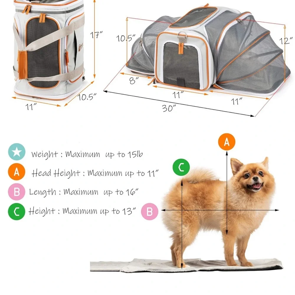 Gray and Orange Dog Carrier